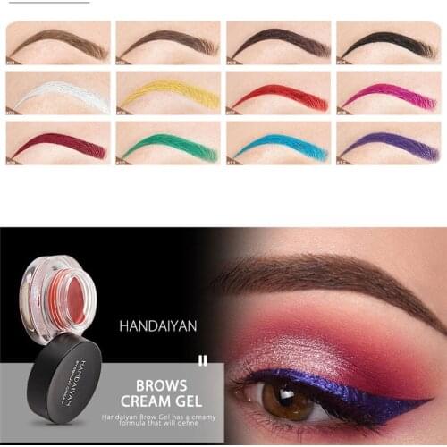 12 Color Eyebrow Tint Makeup Waterproof Eyebrow Pomade Gel Enhancer Cosmetic Eye Makeup Eye Brow Cream with Brush Professional