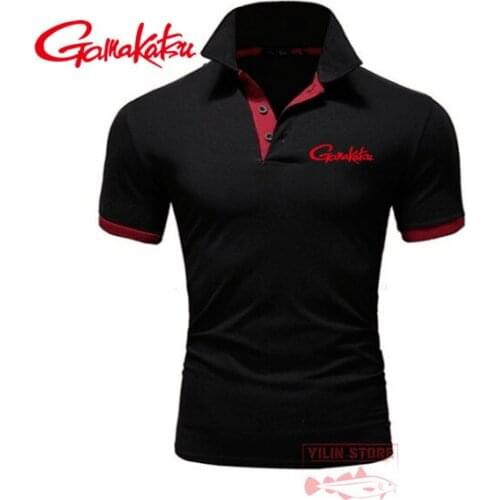 2021 Gamakatsu Fishing Lapel POLO Shirt Fishing Clothing Summer Short Sleeve Sunscreen Breathable Clothes Anti-UV Fishing Shirt