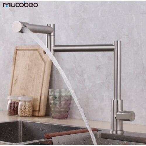 304 Stainless Steel Sink Faucet 360Degree Swivel Single Cold Water Tap For Kitchen Used