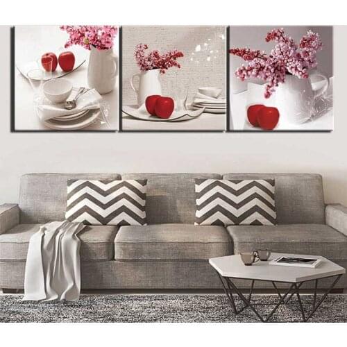 5D Diamond Painting Full Still Life Picture Of Rhinestones Embroidery 3 Pieces Apple Fruits Mosaic Wedding DecorationsZP-2690