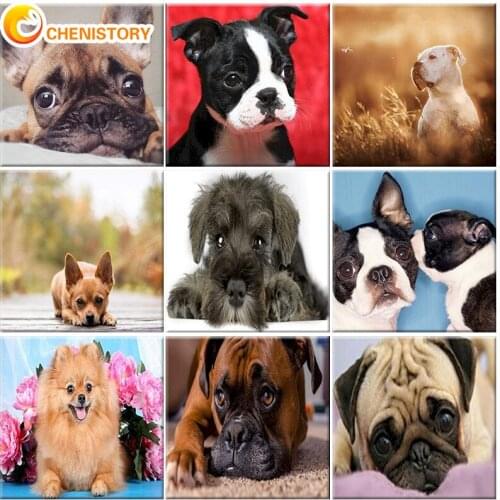 CHENISTORY 5D Diamond Embroidery Sale Animal Diamond Painting Full Drill Square Dog Diamond Mosaic DIY Rhinestones Decoration