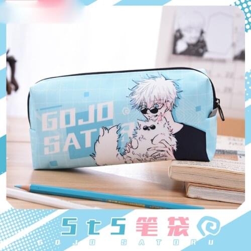 Anime Gojo Satoru Pen Bag Jujutsu Kaisen Cartoon Stationery Pencil Box Pencil Case School Supplies Storage Bag Student Gift