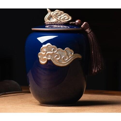 Vintage Tea Storage Jar Round Tea Organizer Tea Caddy Ceramic Weed Smell Proof Storage Travel Caixa De Cha Storage Pot BK50CY