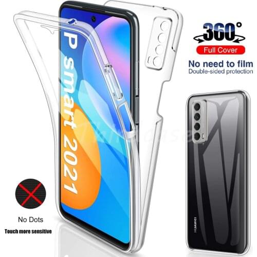 360 Double Silicone Case For Huawei P Smart 2020 2021 Z P40 Lite E P30 P40 Pro P20 P8 P30 Lite New Y5P Y6P Y7P Y8P Full Cover