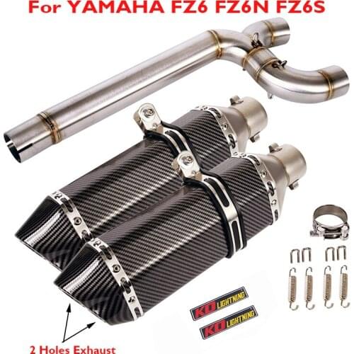 Motorcycle Exhaust Muffler 51mm Escape Tips DB Killer Middle Link Connect Pipe Slip on Pipe for Yamaha FZ6 FZ6S FZ6N