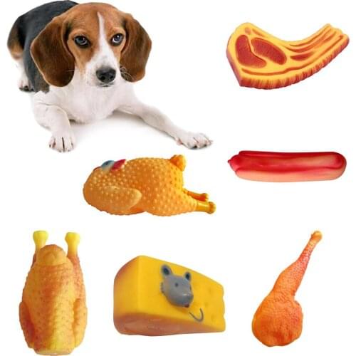 Dogs Chew Toy Simulation Beef Chicken Leg Cake Shape Pet Dog Squeaker Toys Puppy Cat Molar Toy Pets Interactive Accessories