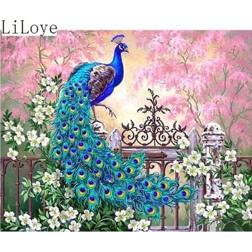 LI LOYE DIY 5D Full diamond painting cross stitch peacock Mosaic Square Drill Embroidery Art Picture Rhinestone Handcraft FZ456