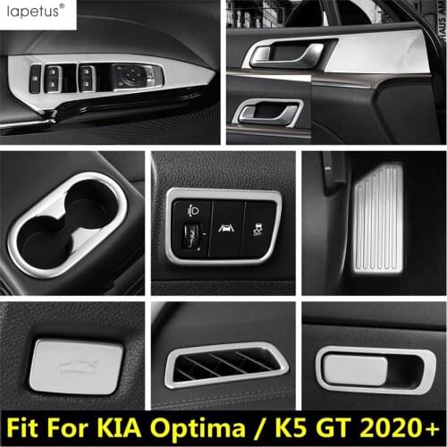 Rear Trunk Button Rest Pedal Water Cup Holder Panel Cover Kit Trim Stainless Steel Accessories For KIA Optima / K5 GT 2020 2021