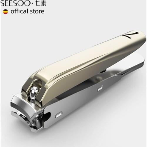 Seesoo Nail Clipper Anti Splash Fingernail Cutter Zinc Alloy Toenail Cutter Professional Nail Care Scissor Manicure Tool Trimmer
