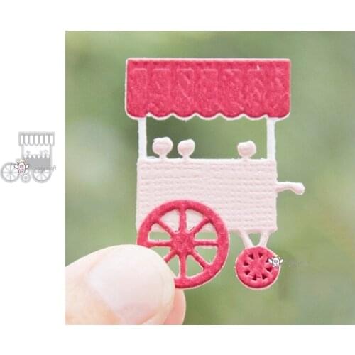 Mmao Crafts Metal Steel Cutting Dies New Ice cream cart decoration Stencil For DIY Scrapbooking Paper/photo Cards Embossing Dies