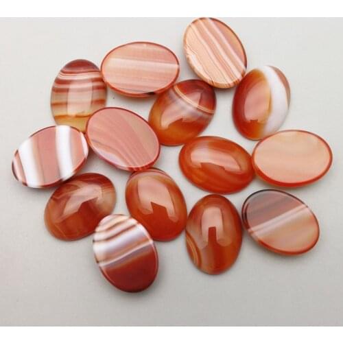 Fashion Special red Striped onyx natural stone beads for jewelry making charm 25X18MM cabochon Ring accessories 12Pc/lot No hole