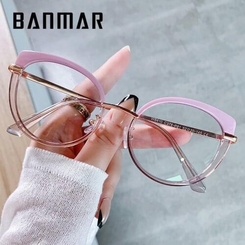 BANMAR Anti Blue Light Oversized Glasses Computer Women Blue Blocking Gaming Big Size Men Eyeglasses Alloy Frame