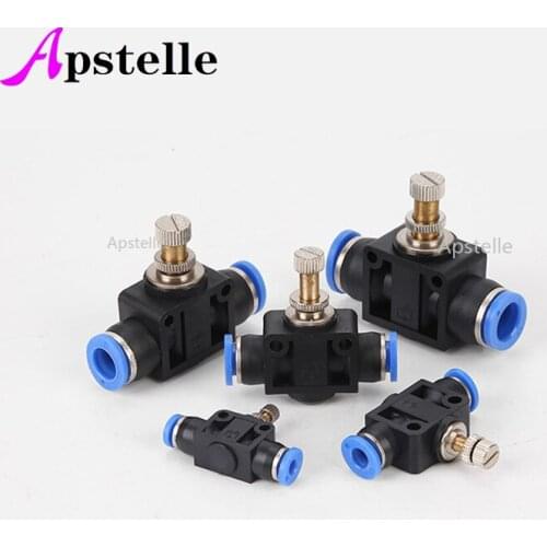 Pneumatic Airflow Regulator 4mm 6mm 8mm 10mm 12mm OD Hose Tube Gas Flow Adjust Valve Connector Fitting Air Speed Control Crane
