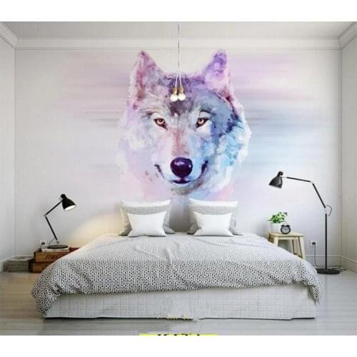 Custom 3D Stereo Large Mural Wolf Totem Animal Wallpapers Bedroom Living Room TV Background Wall Covering Non-woven Wallpaper