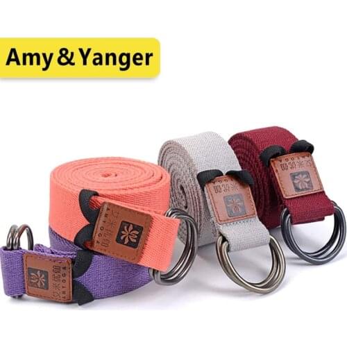 Deluxe extra long cotton yoga strap with D-ring free shipping
