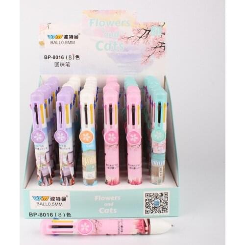 8 Colors Cherry Scenery Ballpoint pen 36 pcs/lot Cute ball Pens School writing Supplies Gift Stationery Papelaria Escolar