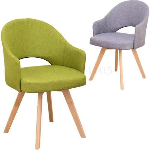 Nordic Solid Wood Dining Chair Home Modern Minimalist Adult Single Sofa Computer Chair Back Cafe Desk Chair