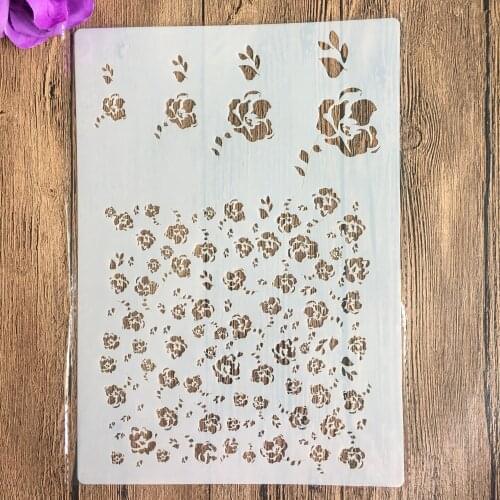 A4 29 *21cm Flowers DIY Stencils Wall Painting Scrapbook Coloring Embossing Album Decorative Paper Card Template,wall