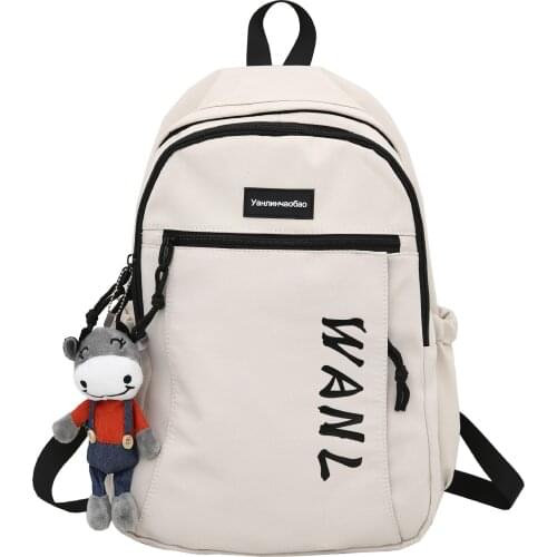 Multi-purpose Casual Backpack Men Korean Youth School Bag Female Travel Nylon Backpack With Pendant