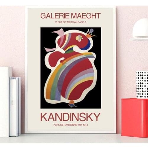 Wassily Kandinsky Poster Vintage 1960s Galerie Berggruen Exhibition Museum Canvas Print Abstract Painting Wall Picture Decor