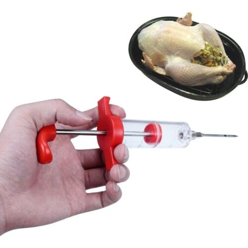 1 X Meat Marinade Injector Turkey Chicken Flavor Syringe For Kitchen Cooking Tool