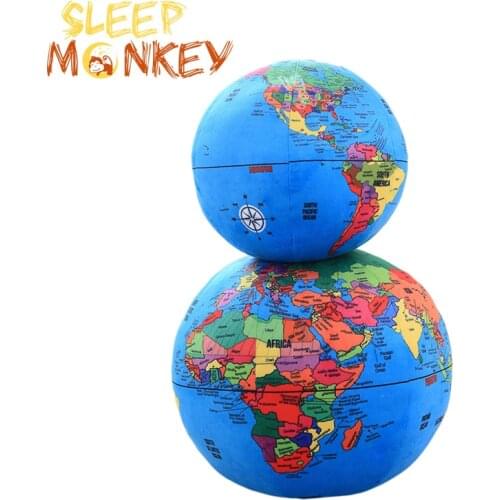 1pcs Simulation Globe Earth World Map Plush Toy Pillow Cushion Baby Doll Puzzle Gift Boy Ball Girls Gifts toys for children