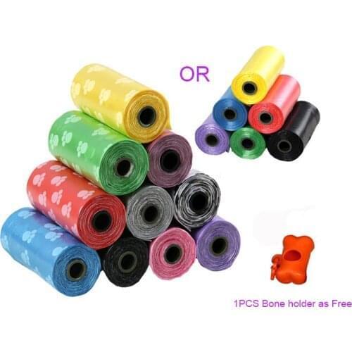 1pcs Footprint pet dog cat waste Bag +1 pcs Plastic Dispenser holder for outdoor poop clear