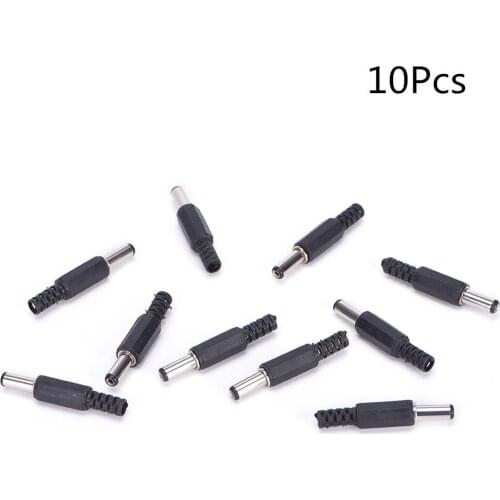 10pcs DC Power Jack Plugs Male Socket Adapter Connectors 2.1mm x 5.5mm For DIY Projects Disassembly Male Plug