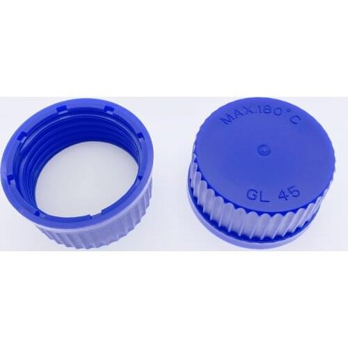 5PCS GL45 Blue Polypropylene Solid Cap Sampling Bottle Cap Silk Top Reagent Bottle Cap