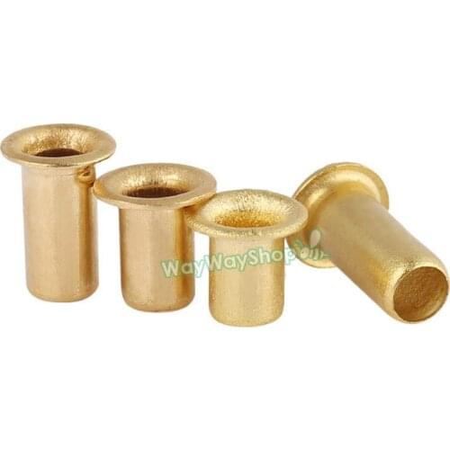 100 Pcs Brass Eyelet Rivets Crafting Finding Through Nuts Hole Hollow Grommets M3 M4 DIY