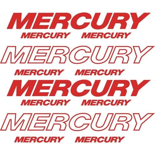 12Pcs For Mercury Sticker Decal Vinyl Large Kit Outboard OptiMax Pro XS Reproduction Bass Boat Car Styling