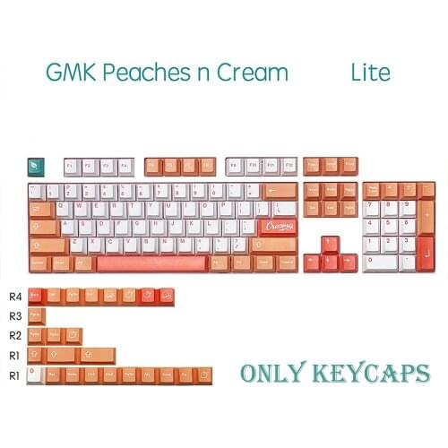 129 KeyPBT Keycap Cherry Profile DYE-SUB Personalized Peach Keycaps For Mechanical Keyboard Anne Pro 2/GK61