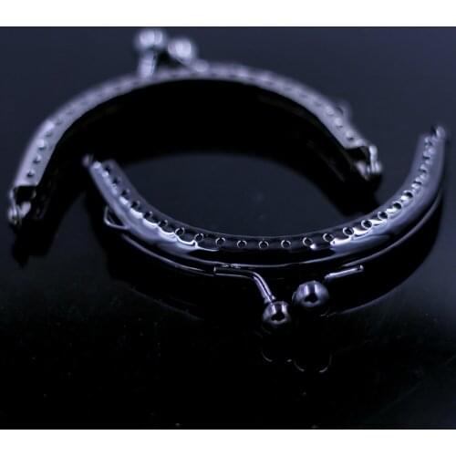3PCS 8.5cm Gunmetal Black Arch Metal Purse Frame Kiss Clasp Wallet Lock DIY Handbag Handle Changement