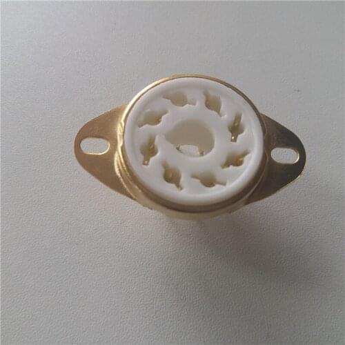 4pcs ceramic tube socket bass tube socket GZC8-Y-7-G 8 pin silver foot for KT88/6550/EL34 6P6P 6V6 tube amplifier