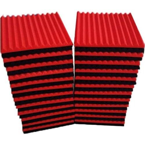 48 Pcs Sound Insulation Board Acoustic Panel Studio Foam Wedge Fireproof Soundproof Cushion Wall Board,2.5 x 30 x 30cm Retail