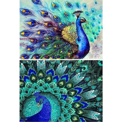 5D DIY Diamond Painting Peacock Full Diamond Embroidery Animals Cross Stitch Rhinestones Mosaic Art Wall Decoration Gift
