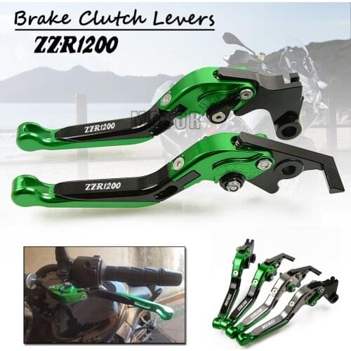 CNC Aluminum Motorcycle Adjustable Folding Extendable Brake Clutch Levers For Kawasaki ZZR1200 2002-2005 203 2004 Fold ZZR 1200
