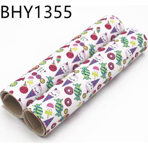 Free shipping 20*33cm A4 cartoon print synthetic leather fabric for DIY accessories BHY1355