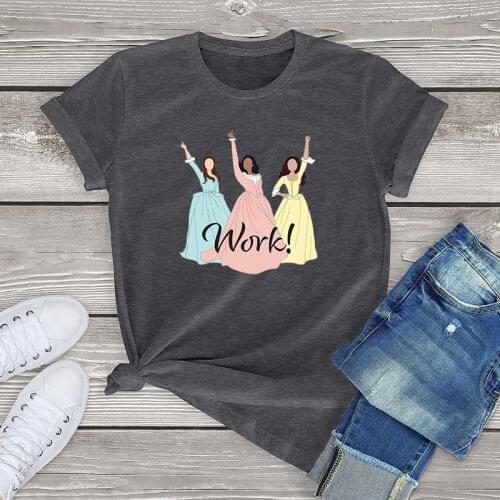 FLC Rise Up Work Hamilton Young Scrappy & Hungry Musica 100% Cotton Kawaii Women T-shirt For Girls Harajuku Graphic T Shirt tops