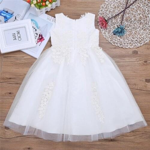 Infant Kids Ball Gown Party Formal Flower Girl Dresses Water-soluble Princess Pageant Gowns Tulle Maxi Wedding Party Dress