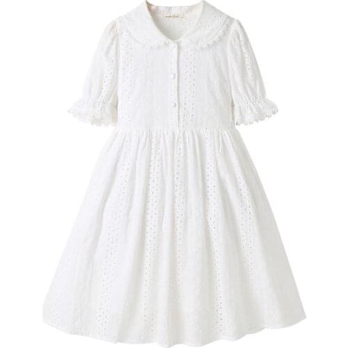 White Lace Dresses For Kids Girls Summer Sleeveless Wedding Birthday Party Princess Costume Children Bridesmaid Fairy Clothes
