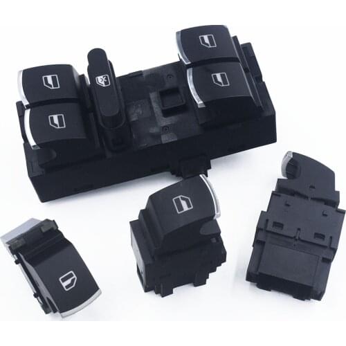 For VW Polo Skoda Fabia 2010 2011 2012 2013 4PCS Chrome Window Door Control Switch Button 6RD 959 857 B 6RD 959 855C 5ND 959 855
