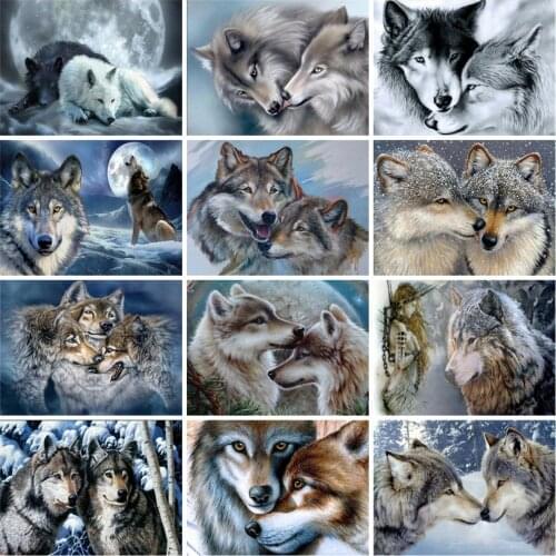 EverShine 5D Diamond Painting Full Square Wolf Cross Stitch Diamond Embnbroidery Animals Picture Rhinestones Handmade Hobby Gift