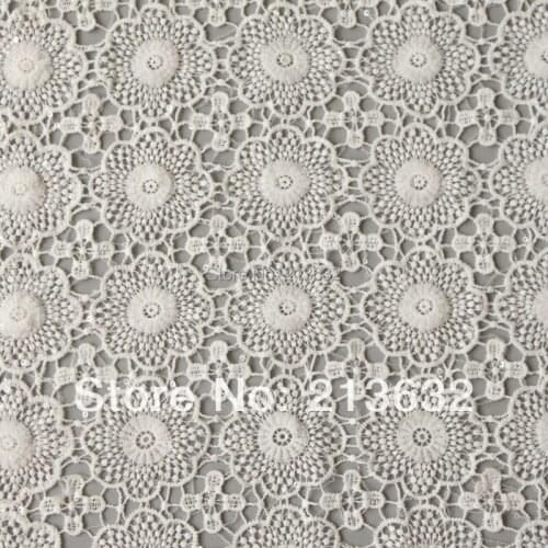 D po15 hot tulle White milk silk top grade water soluble embroidered cloth Full computer embroidery lace fabrics factory orders