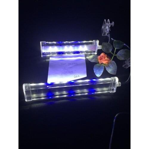 Crystal led aquarium clip lamp 8w / 10w, Acrylic Crystal Light, blue + white