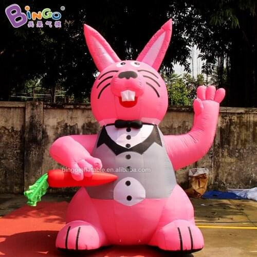 Customized 3m height giant inflatable rabbit with carrot / large inflatable bunny balloon toys