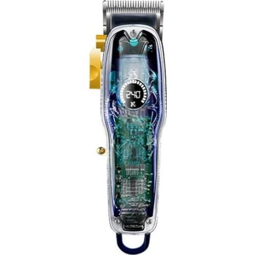 Kemei hair trimmer KM-2709pg USB rechargeable hair clipper oil head clipper haircut LCD display transparent body clipper
