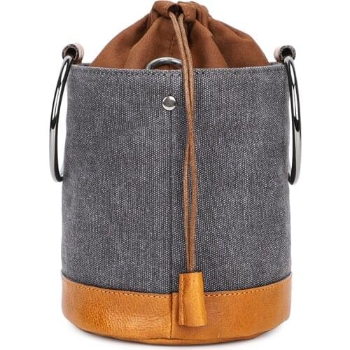 Korean Simple Portable Sling Bag Retro Canvas Lens Bag Dual-use Mirrorless Camera Lens Handbag