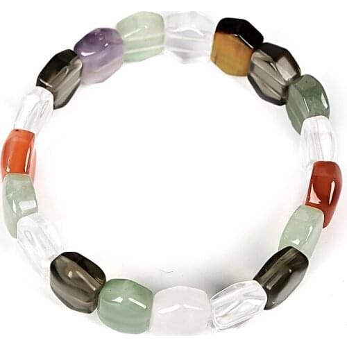 Colorful and transparent diamond same shape Seven-colorful stone bracelet, can be a holiday gift