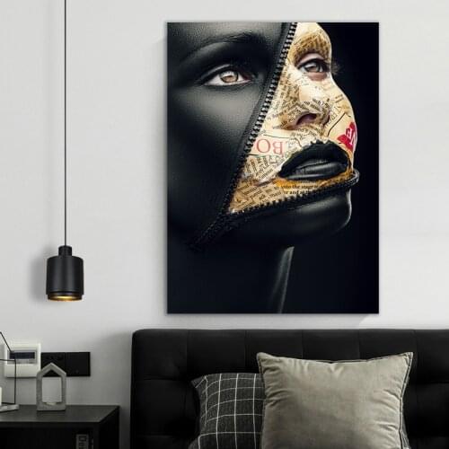 Creative European and American Style Portrait Wall Art Canvas Painting Fashion Poster Print Wall Picture for Living Room Decor
